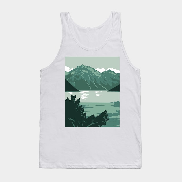 Lake Clark National Park and Preserve in Anchorage Alaska United States WPA Poster Art Color Tank Top by patrimonio